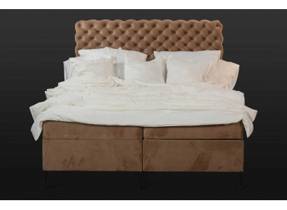 Textilbett brong Luxus Duebel Chesterfield Schlofzëmmer Design Better