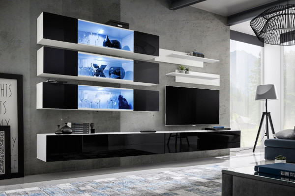 Luxus Nei Wunnwand Designer Modern Wunnzëmmer Set Mauerarmoire Lowboard