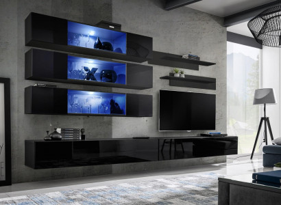 Wunnwand RTV Wunnzëmmer Miwwelen Sideboard Wandregaler TV Wandschaf Nei