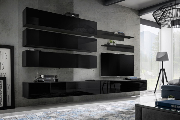 Design Wandschaf Wohnwand Wunnzëmmer Holz Ariichtung Mauer Regaler Nei