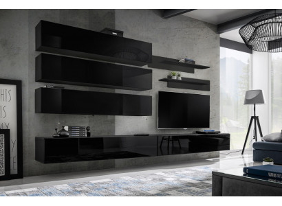 Design Wandschaf Wohnwand Wunnzëmmer Holz Ariichtung Mauer Regaler Nei