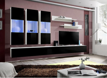 Wunnzëmmer Modern Wunnwand Designer Holzmöbler TV Stänner Luxus Hänkvitrin