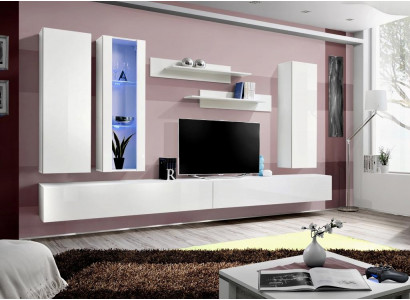 Wunnzëimmermiwwel Designer Wäiss Wunnwand TV Stänner Kommodë Modern Wandschaf