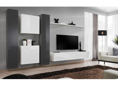 Wunnzëmmermiwwelen Wäiss Wunnwand Designer Miwwelen Komplett Set 6stéck Nei