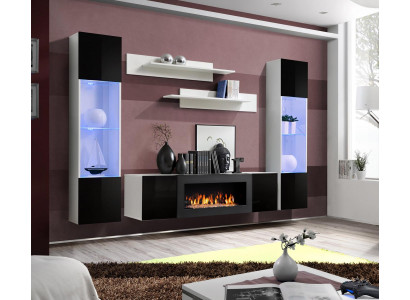 Wunnzëmmer Wunnwand TV-Stänn Regal Luxus Design Set 5 Deeler Modern Miwwelen Nei