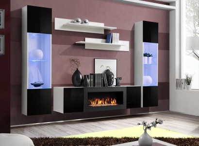 Wunnzëmmer Wunnwand TV-Stänn Regal Luxus Design Set 5 Deeler Modern Miwwelen Nei