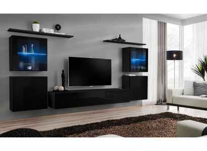 Schwaarz Wunnwand Wunnzëimmermiwwelen Luxus Wand Schaf Komplett Designer Nei