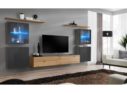 Designer Braun Wunnengswand Wandregaler Schaf Wohnzimmer Holzmiwwelen Stil Modern