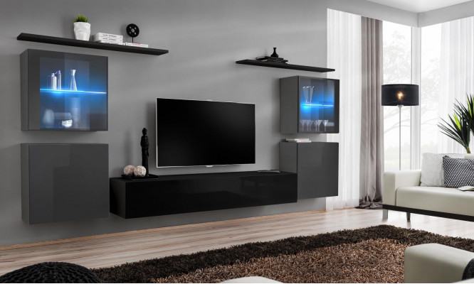Modern Mauer Schaf Wandregaler Säitentafel TV Stänner Designer Set 7 Stéck