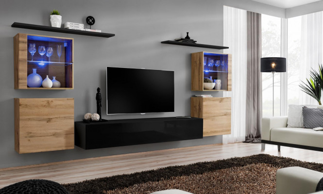 Designer Komplett Wunnzëmmer Luxus Wunnwand Grupp Modern Sideboard Ariichtung