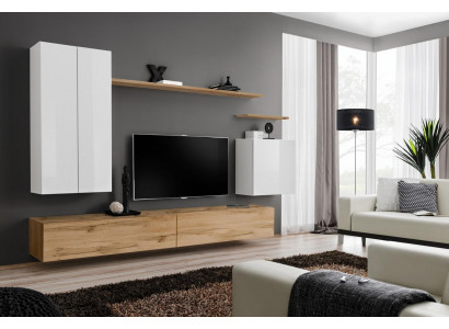 Braune Wunnwand Designer Wunnzëmmer Set TV-Ständer Neit Miwwel Mauer Schaf Neit