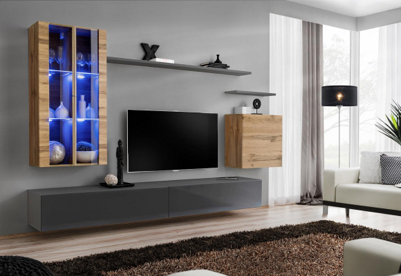 Design Miwwelen Mauerregal Wunnwand Wunnzëmmermiwwelen TV-Stänner Holzmiwwelen Sideboard