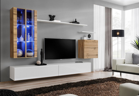Wäiss Nei Wunnwand TV-Ständer Wandschaf Holzmöbel Stil Luxus Modern