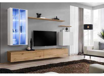 Massivholzmöbel TV-Ständer Wandmontéiert Schaf Wohnzëmmermiwwelen Komplett Set Designer Stil