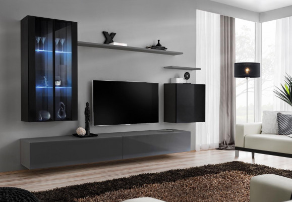 Wunnzëmmer Set 3x Wandschaf TV Stänner Wunnmiwwel Modern Designer Stil
