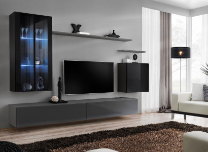 Wunnzëmmer Set 3x Wandschaf TV Stänner Wunnmiwwel Modern Designer Stil
