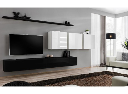 Designer Modern Wohnwand Wunnzëmmermiwwelen Schwaarz Holzmöbel Sideboard