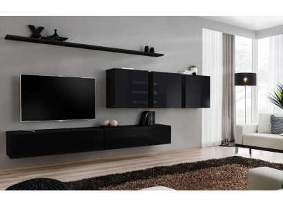 Schwarz Wunnwand Wunnzëmmert Möbel Modern Designer Sideboard Wandkabinett Designer