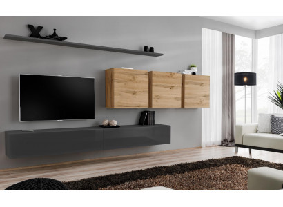 Designer-Säitendësch Holzmöbel Komplett 7-tlg Wandspäicher Wunnzëmmers-Möbel