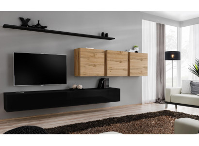 Komplettset 7-Teiler TV-Ständer Sideboard Wunnzëmmermiwwelen Modern Ariichtung