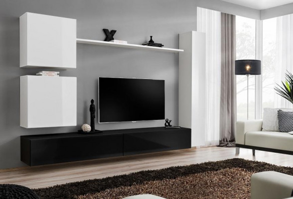 Design Wunnwand Sideboard 3x Schaf TV-Ständer Set 6tlg.Holzmöbel Stil Designer