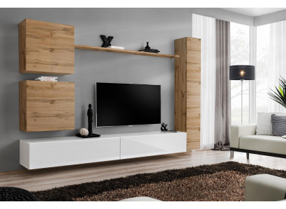 Wunnzëimmermiwwelen Wunnwand Designer Wand Regal TV-Stänner Sideboard Holzmöbel