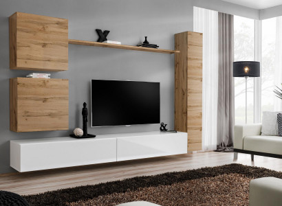 Wunnzëimmermiwwelen Wunnwand Designer Wand Regal TV-Stänner Sideboard Holzmöbel
