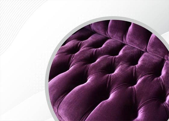 Chesterfield 3-Sëtzeger Violett Stoff Design Canapéen Polster Sofa Sofas Nei Textil