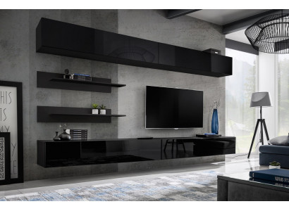 Wunnzëmmer Mauer Regal Garnitur 6tlg. Design Wunnwand Wandschaf Design