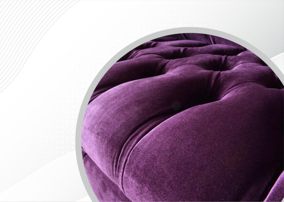 Chesterfield 3-Sëtzeger Violett Stoff Design Canapéen Polster Sofa Sofas Nei Textil