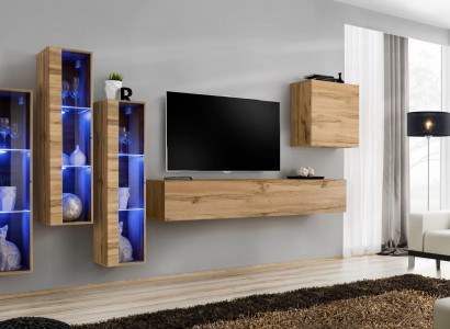 Wunnzëmmermiwwele Héichglanz Wunnwand TV Ständer Garnitur Luxus Stil Designer