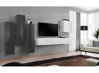 Wunnzëmmer Set Wunnwand Wandschaf TV-Stänner Designer Garnitur Neie Miwwelen