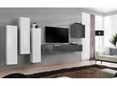 Garnitur Wunnwand Komplett Wunnzëmmer Gro Sideboard TV-Stänner Wandschaf