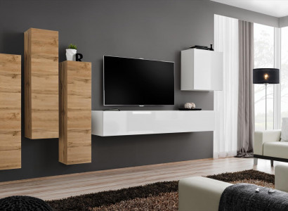 Wunnzëmmer Wohnwand Wandschaf Sideboard Ariichtung TV-Stänner Modern