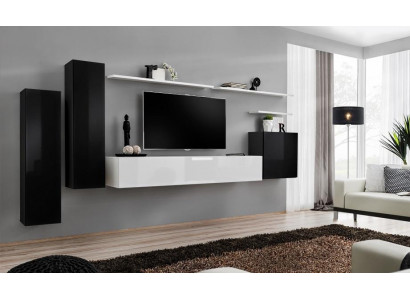 Wunnwand Set 7 Deeler TV-Stänner Luxus Designer Sideboard Wunnzëmmer Wandregal Nei
