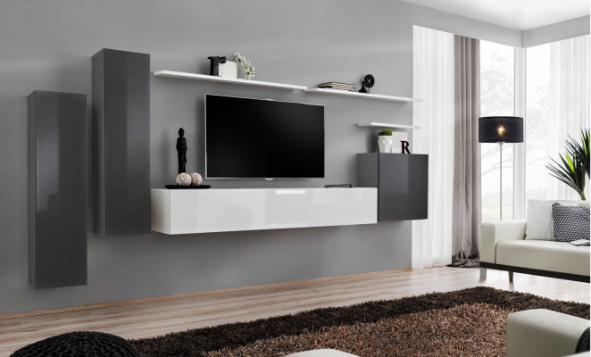 Wunnwand Gro Miwwelen Wunnzëmmer Designer Luxus TV Stänn Holz Wandregal Komplett