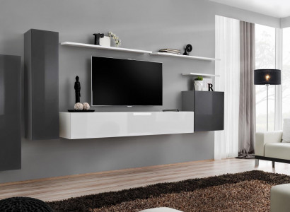 Wunnwand Gro Miwwelen Wunnzëmmer Designer Luxus TV Stänn Holz Wandregal Komplett