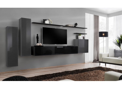 Luxus Wunnzëmmer Modern Designer Miwwelen Gri Wohnwand TV-Stänner Wandregal