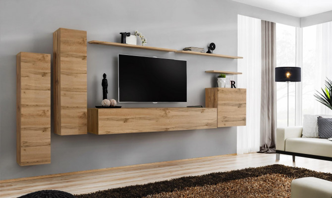 Braun Wunnwand Wunnzëmmer Miwwelen Modern Wandregaler Designer Stil Nei TV-Stänner