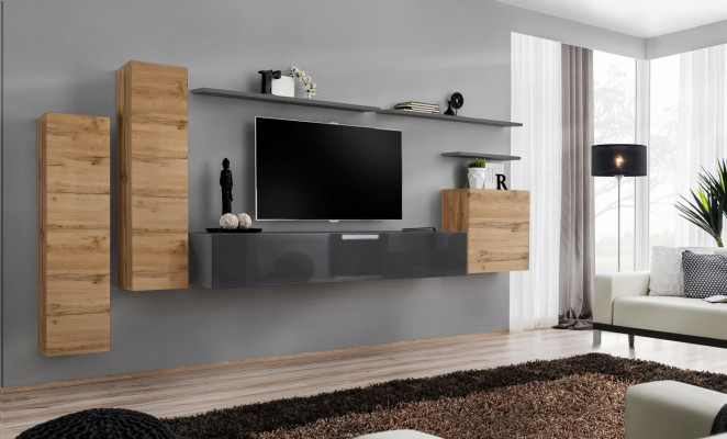 Designer Wunnzëmmer Komplett Wunnwand Regaler Luxus Wandschaf Neit