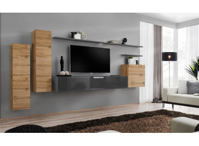 Designer Wunnzëmmer Komplett Wunnwand Regaler Luxus Wandschaf Neit