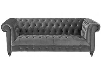 Grau Dräisëtzer Stoff Chesterfield Design Couchen Polster Sofas Nei Kreativ