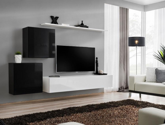 Openthaltssall Wunwand Wäiss TV Stänner Design Säitendësch Ariichtung Wandschaf