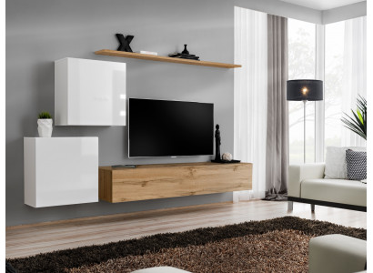 Moderne Wunnmauer Wunnzëmmer Designer Sideboard TV Stänner 4tlg. Nei