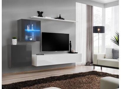 Luxus Set Modern Wunnwand Wunnzëmmermiwwelen Wand Regal Miwwelen TV-Ständer Garnitur