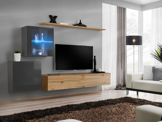 TV-Ständer Luxus Designer Wunnzëmmer Mauer Regal Holz Modern Ariichtung