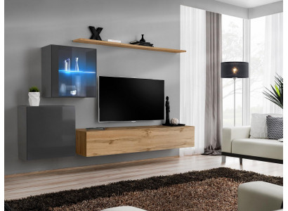 TV-Ständer Luxus Designer Wunnzëmmer Mauer Regal Holz Modern Ariichtung