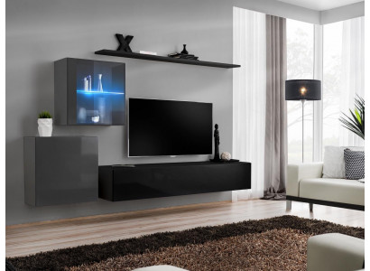 Wunnwand 2x Wandsschaf Ariichtung Héichglanz Wand Regal Designer Holz Miwwelen