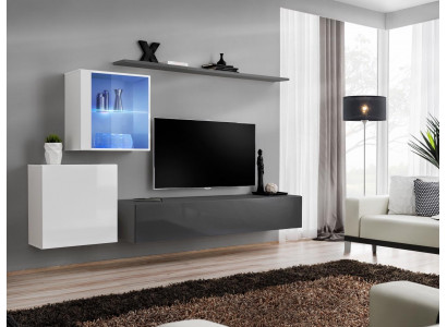 Wohnwand Holzmöbel Mëbelschränk Designer Wand Regal Komplett Miwwelen Designer.