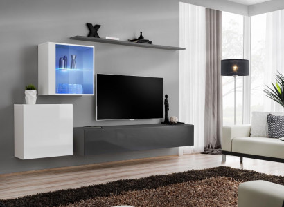 Wohnwand Holzmöbel Mëbelschränk Designer Wand Regal Komplett Miwwelen Designer.